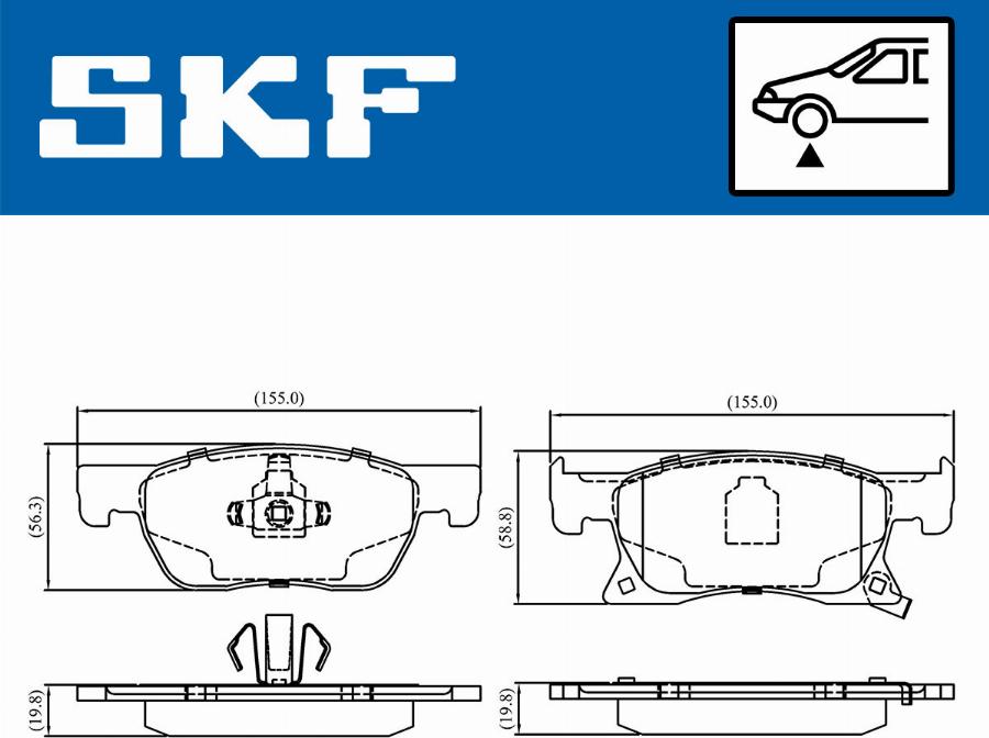 SKF VKBP 80291 A - Гальмівні колодки, дискові гальма avtolavka.club