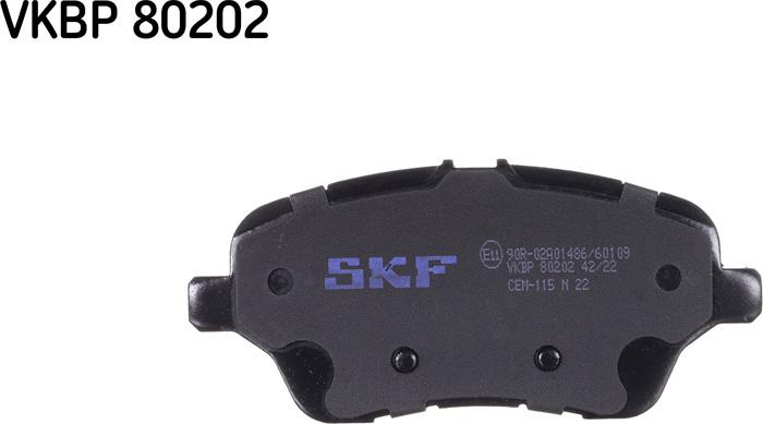 SKF VKBP 80202 - Гальмівні колодки, дискові гальма avtolavka.club