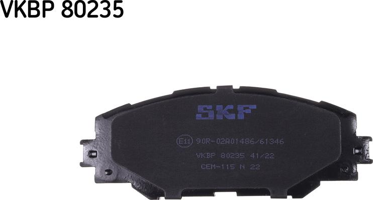 SKF VKBP 80235 - Гальмівні колодки, дискові гальма avtolavka.club