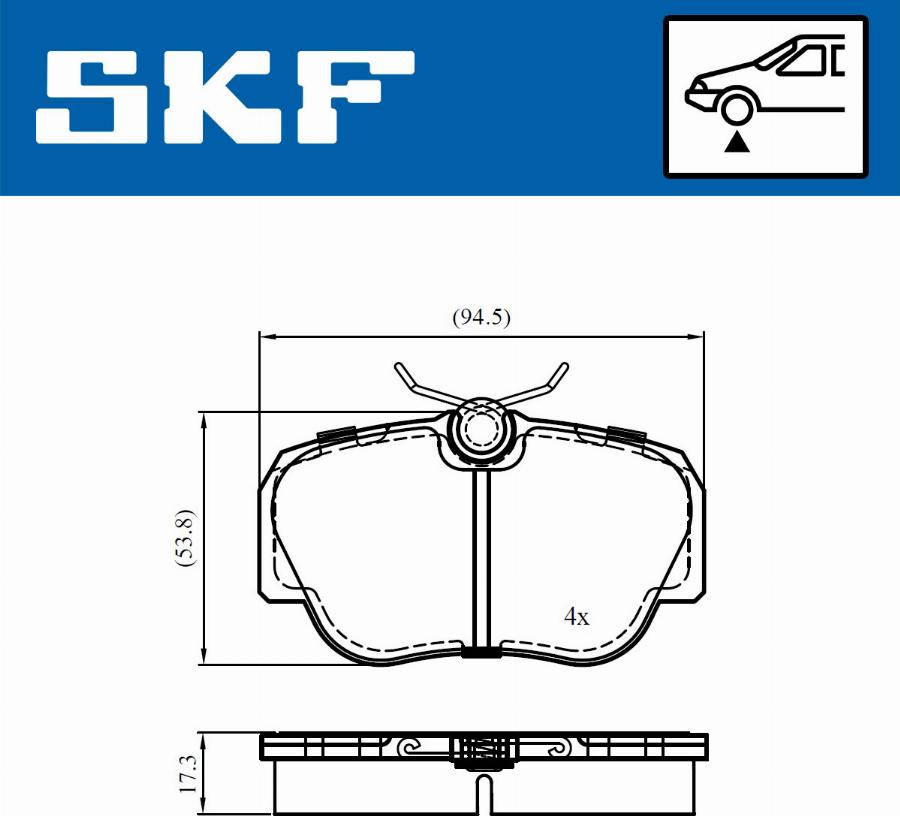 SKF VKBP 80713 - Гальмівні колодки, дискові гальма avtolavka.club