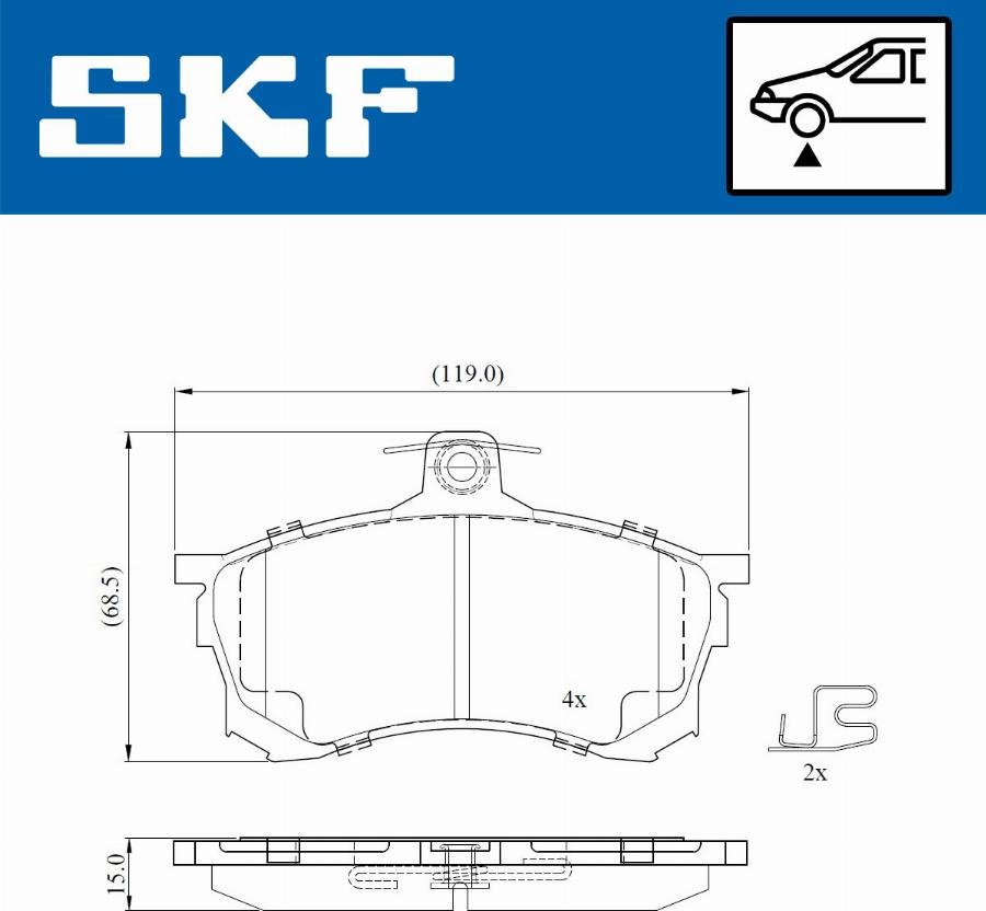 SKF VKBP 80780 E - Гальмівні колодки, дискові гальма avtolavka.club