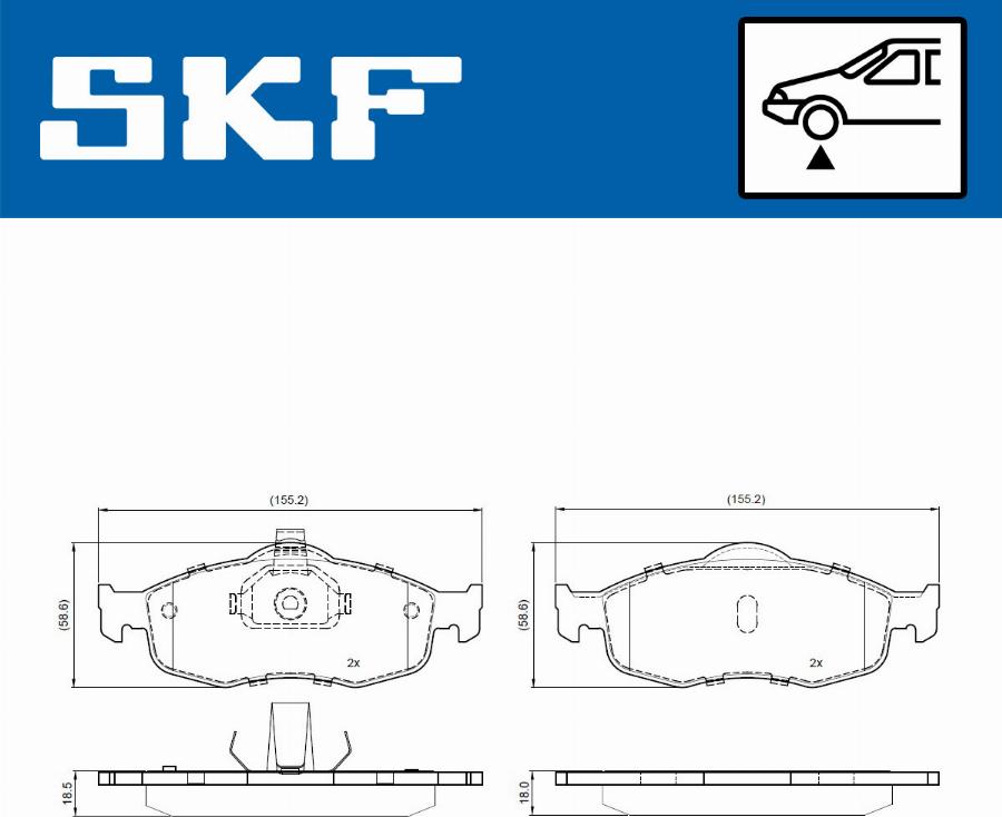 SKF VKBP 80724 - Гальмівні колодки, дискові гальма avtolavka.club