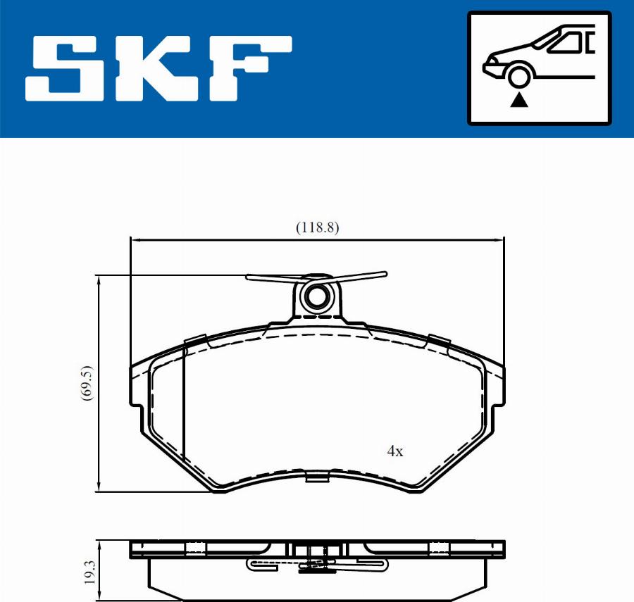 SKF VKBP 81011 - Гальмівні колодки, дискові гальма avtolavka.club