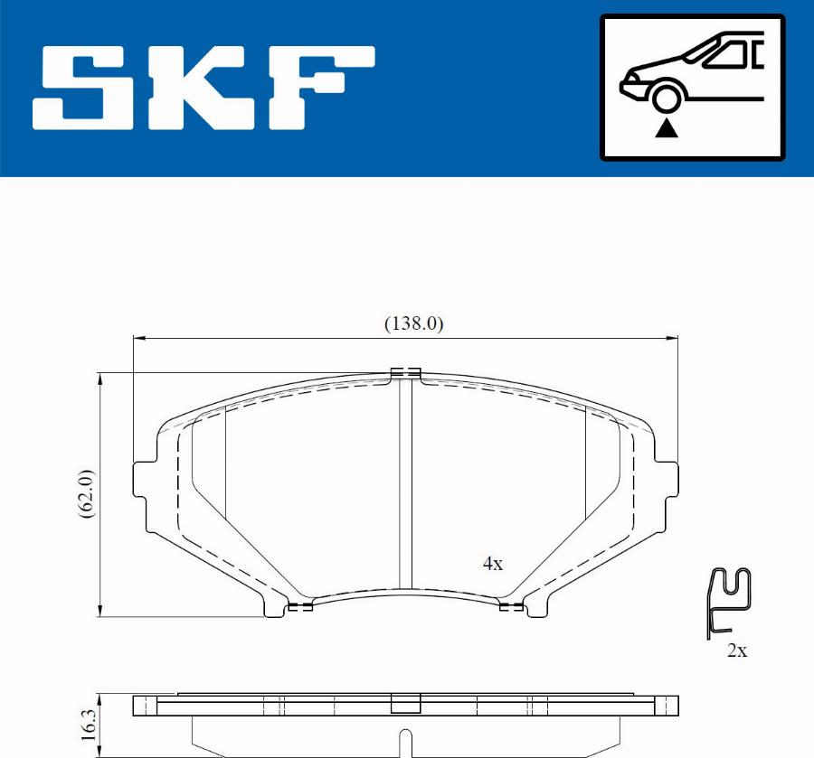 SKF VKBP 81085 A - Гальмівні колодки, дискові гальма avtolavka.club