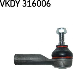 SKF VKDY 316006 - Наконечник рульової тяги, кульовий шарнір avtolavka.club