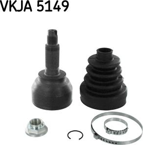 SKF VKJA 5149 - Шарнірний комплект, ШРУС, приводний вал avtolavka.club