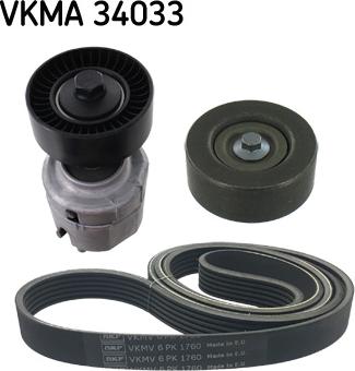 SKF VKMA 34033 - Поликлиновий ремінний комплект avtolavka.club