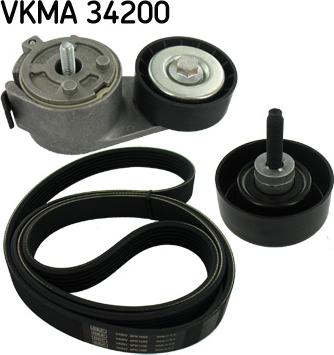 SKF VKMA 34200 - Поликлиновий ремінний комплект avtolavka.club