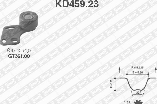 SNR KD459.23 - Комплект ременя ГРМ avtolavka.club