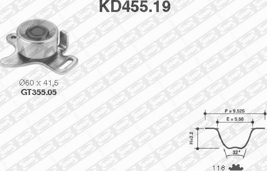 SNR KD455.19 - Комплект ременя ГРМ avtolavka.club