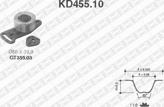 SNR KD455.10 - Комплект ременя ГРМ avtolavka.club