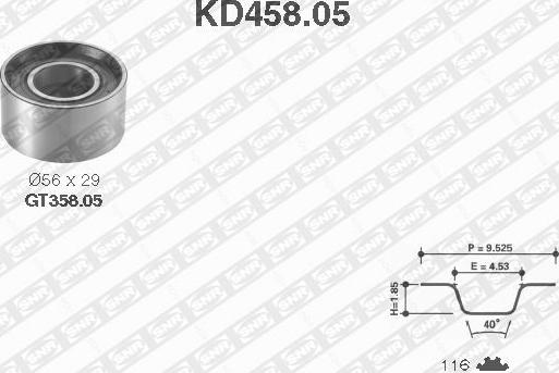 SNR KD458.05 - Комплект ременя ГРМ avtolavka.club