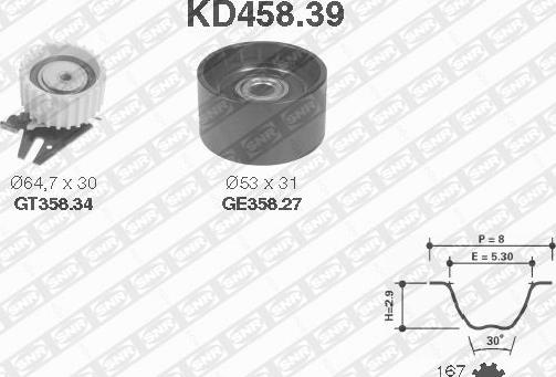 SNR KD458.39 - Комплект ременя ГРМ avtolavka.club