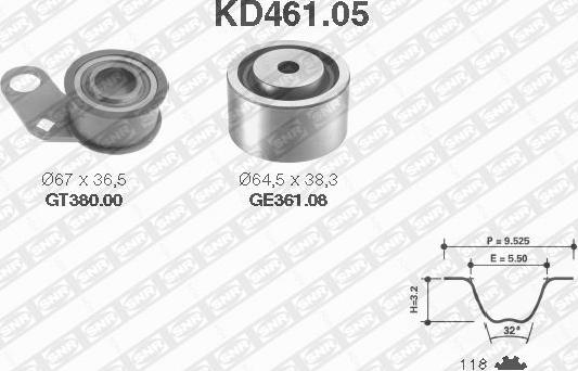 SNR KD461.05 - Комплект ременя ГРМ avtolavka.club