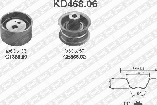 SNR KD468.06 - Комплект ременя ГРМ avtolavka.club