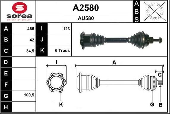 SNRA A2580 - Приводний вал avtolavka.club