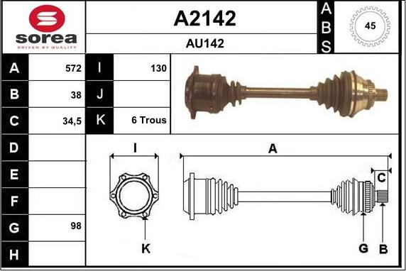 SNRA A2142 - Приводний вал avtolavka.club