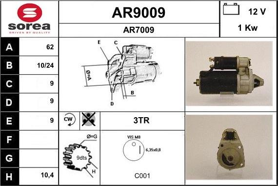 SNRA AR9009 - Стартер avtolavka.club