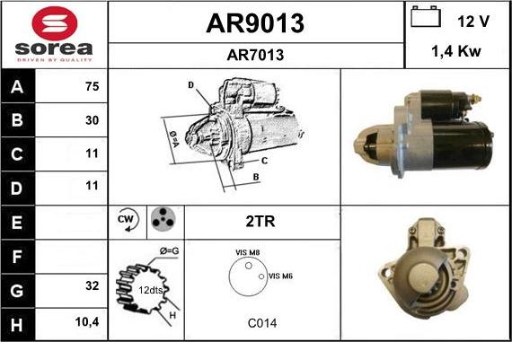 SNRA AR9013 - Стартер avtolavka.club