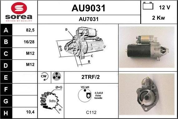 SNRA AU9031 - Стартер avtolavka.club