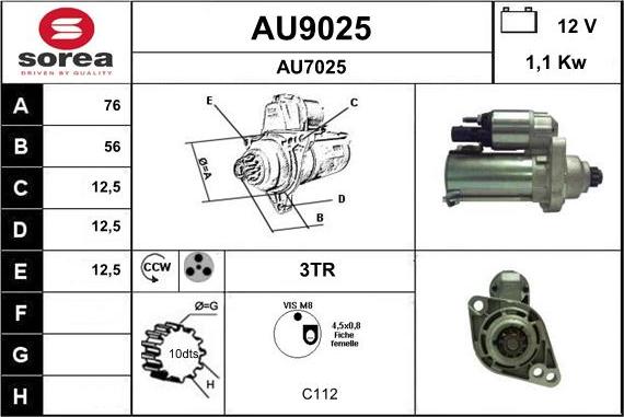 SNRA AU9025 - Стартер avtolavka.club