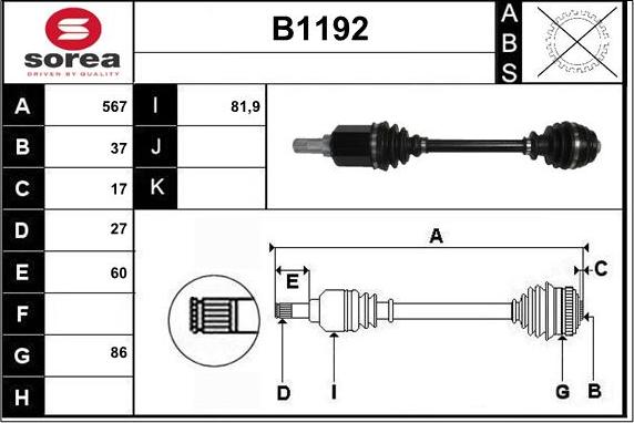 SNRA B1192 - Приводний вал avtolavka.club