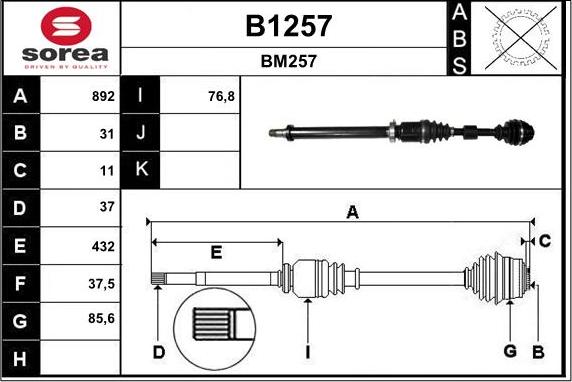 SNRA B1257 - Приводний вал avtolavka.club