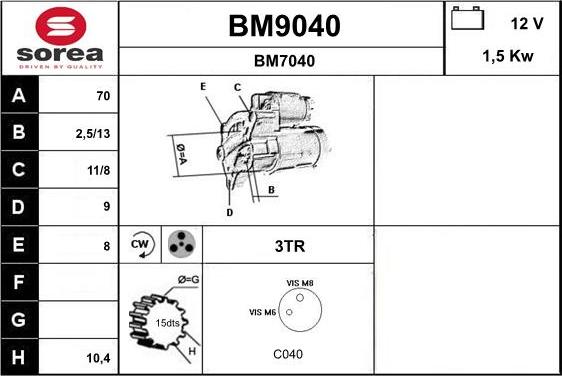 SNRA BM9040 - Стартер avtolavka.club