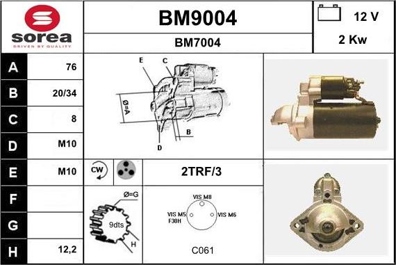 SNRA BM9004 - Стартер avtolavka.club