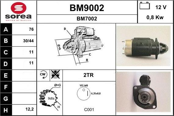 SNRA BM9002 - Стартер avtolavka.club