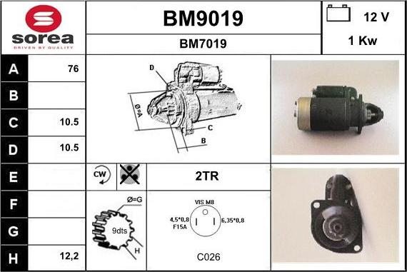 SNRA BM9019 - Стартер avtolavka.club