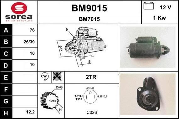 SNRA BM9015 - Стартер avtolavka.club