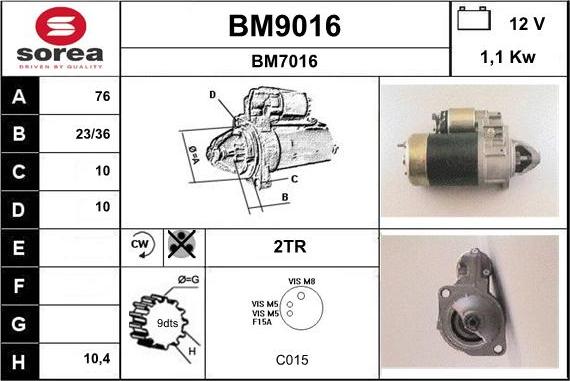 SNRA BM9016 - Стартер avtolavka.club