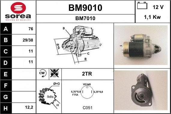 SNRA BM9010 - Стартер avtolavka.club