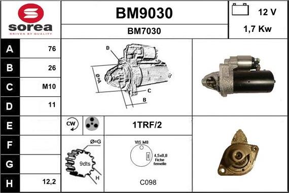 SNRA BM9030 - Стартер avtolavka.club