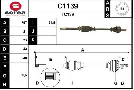 SNRA C1139 - Приводний вал avtolavka.club