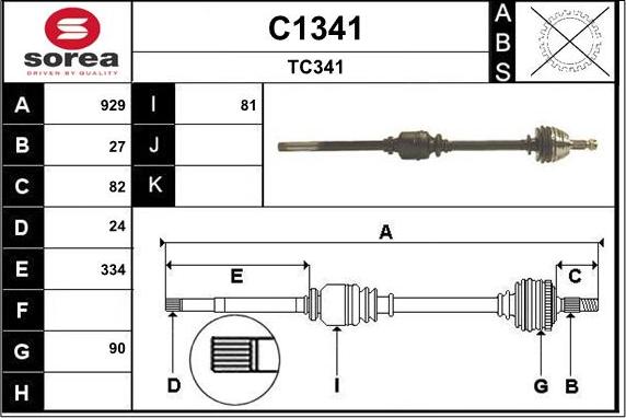 SNRA C1341 - Приводний вал avtolavka.club