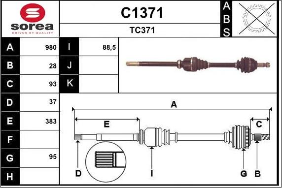 SNRA C1371 - Приводний вал avtolavka.club