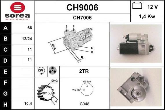 SNRA CH9006 - Стартер avtolavka.club