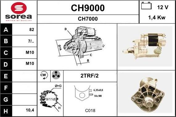 SNRA CH9000 - Стартер avtolavka.club