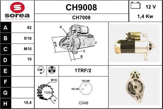 SNRA CH9008 - Стартер avtolavka.club