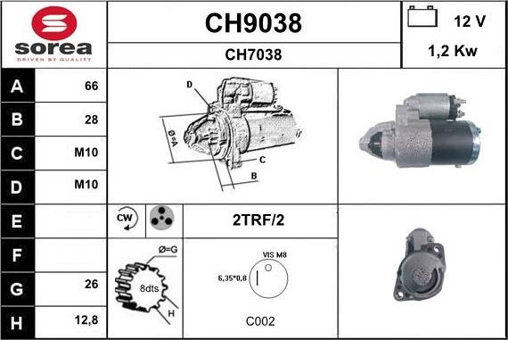 SNRA CH9038 - Стартер avtolavka.club