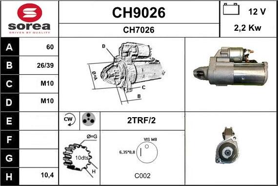 SNRA CH9026 - Стартер avtolavka.club