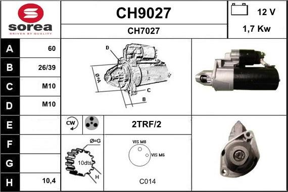 SNRA CH9027 - Стартер avtolavka.club