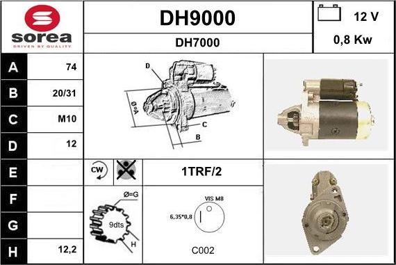 SNRA DH9000 - Стартер avtolavka.club