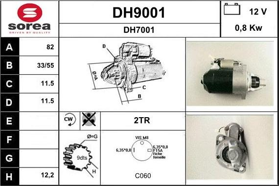 SNRA DH9001 - Стартер avtolavka.club