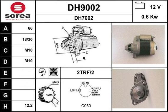 SNRA DH9002 - Стартер avtolavka.club