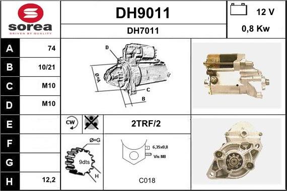 SNRA DH9011 - Стартер avtolavka.club