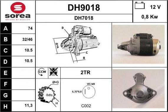 SNRA DH9018 - Стартер avtolavka.club