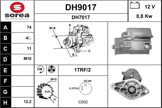 SNRA DH9017 - Стартер avtolavka.club